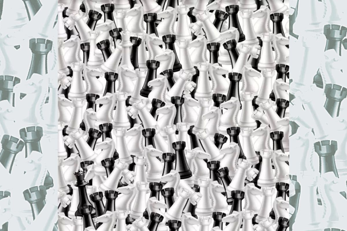 Optical illusion - find the white queen and the black queen - challenge