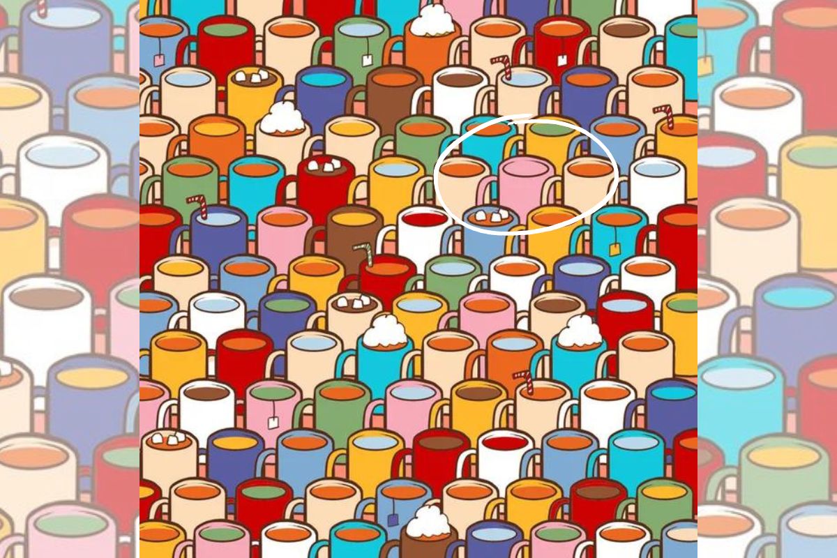 Solution to the visual challenge: find the empty cup